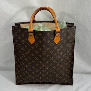 Vintage Louis Vuitton Sac Plat Tote Monogram Canvas Large Shopper Bag